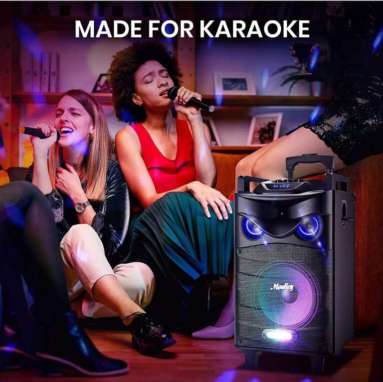 [Ebay] Moukey Karaoke Anlage + 2 Mikrofonen, Bluetooth Lautsprecher, Tragbares PA Anlage für 191,24€
