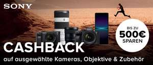 Sony Sommer Cashback-Aktion auf Kameras (200-500€), Objektive (50-200€), Zubehör (50€), Smartphones (100-200€) und Speicherkarten (50-100€)