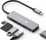 (PRIME) USB C Hub (5 in 1) Aluminium mit HDMI 4K, USB 3.0, 1 SD, 1 microSD Type-C Geräte