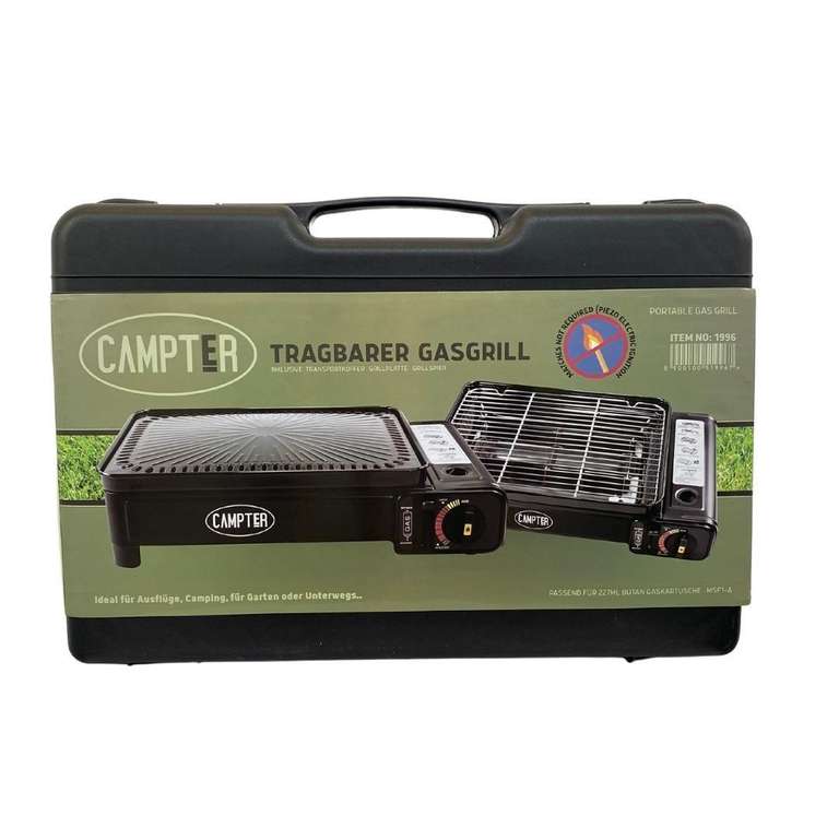 Campingkocher Gaskocher Gasgrill 2 in 1 mit Koffer für preiswerte msf-1a Kartuschen @ebay für 59,99€