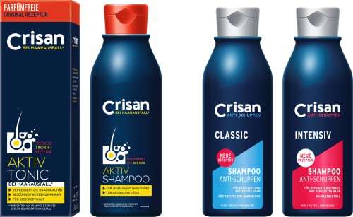 [PRIME/Sparabo] 6er Pack Crisan Anti-Schuppen Intensiv Shampoo, 6 x 250 ml, Haarshampoo gegen hartnäckige Schuppen für Männer