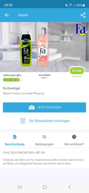 [Lokal Edeka Südwest] Fa Duschgel im Angebot + Edeka App + Marktguru