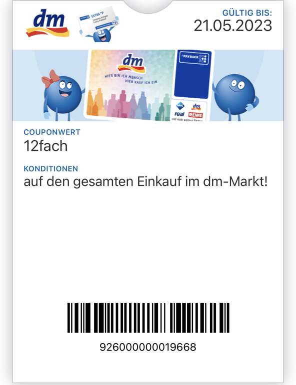 [Payback] 2x 12fach Punkte für DM ab einem Einkaufswert von 2€ | gültig bis zum 11.06.23