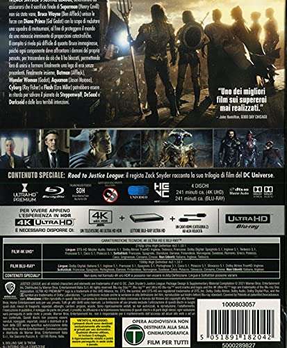 Zack Snyder'S Justice League 4k + Blu ray für 13,89 bei Amazon.it
