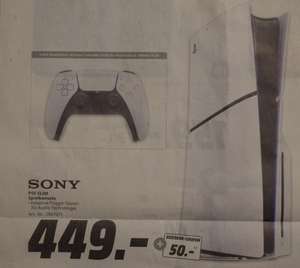 [Lokal Mainz + Alzey Media Markt / Saturn] Sony PS5 Playstation 5 Slim 449€ plus 50€ Geschenk-Coupon = 399€ 16.03.-23.03.2024