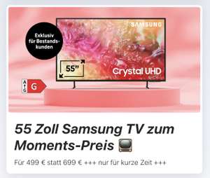 [Magenta Moments] 55 Zoll Samsung TV GU55DU7170UXZG zum Moments-Preis für 499€ statt 699€