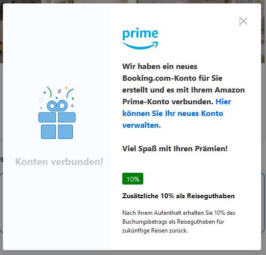 Booking.com 10-15% Rabatt durch Upgrade auf Genius-Level 2 bei Verknüpfung mit Amazon Prime