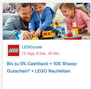 [LEGO + Shoop] Bis zu 5% Cashback + 10€ Shoop-Gutschein* + LEGO Neuheiten