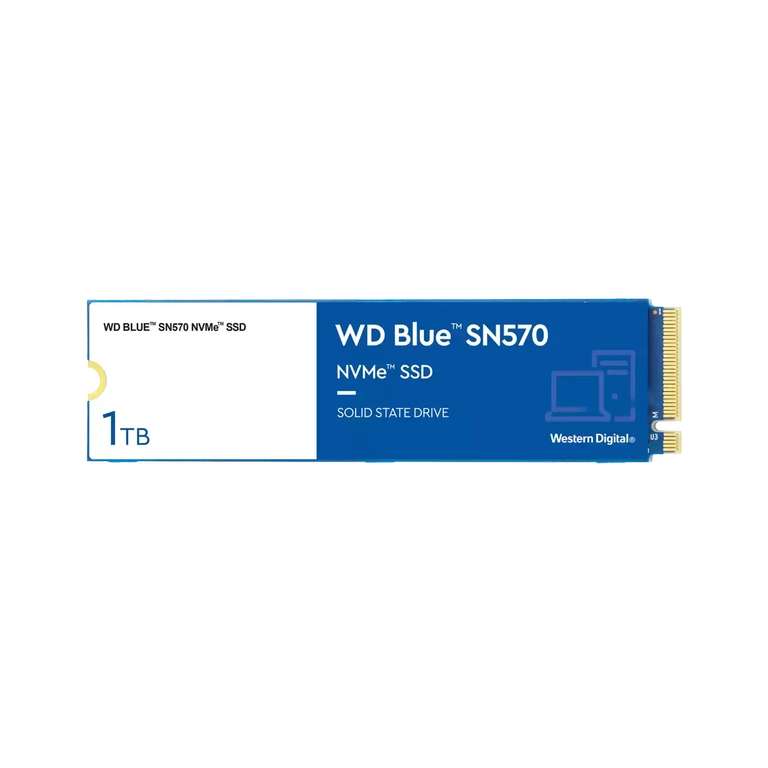 [CB] WD Blue SN570 NVMe SSD intern 1 TB (für Kreativprofis, M.2 2280 PCIe Gen3 x 4 NVMe SSD, Lesen bis zu 3.500 MB/s)