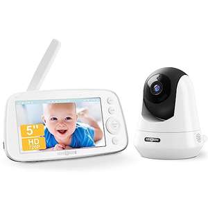 PARIS RHÔNE Babyphone mit Kamera 720P, Video Baby Monitor mit 5 Zoll großes Display