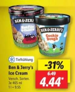 Ben&Jerry's für 4.44 bei Lidl (Bundesweit)
