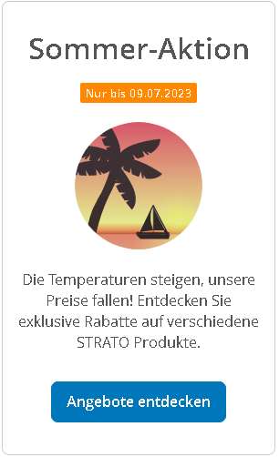 STRATO Sommer-Aktion Die Temperaturen steigen, unsere Preise fallen – nur bis 09.07.2023