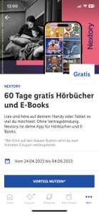 Nextory 60 Tage gratis Hörbücher und eBooks [Lidl Plus]