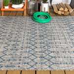 [Amazon] Outdoorteppich Marokkanisches Geometrisches Strukturgeflecht Innen/Außen Grau/Marine 240 cm x 300 cm