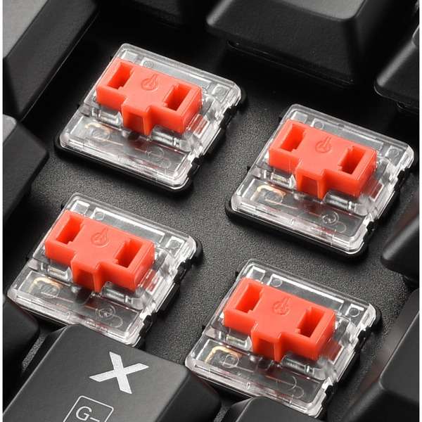 Sharkoon PureWriter RGB TKL Mechanische Low Profile-Tastatur (Kailh Choc Low Profile Red, RGB, rote Schalter, flache Tasten, Tenkeyless)