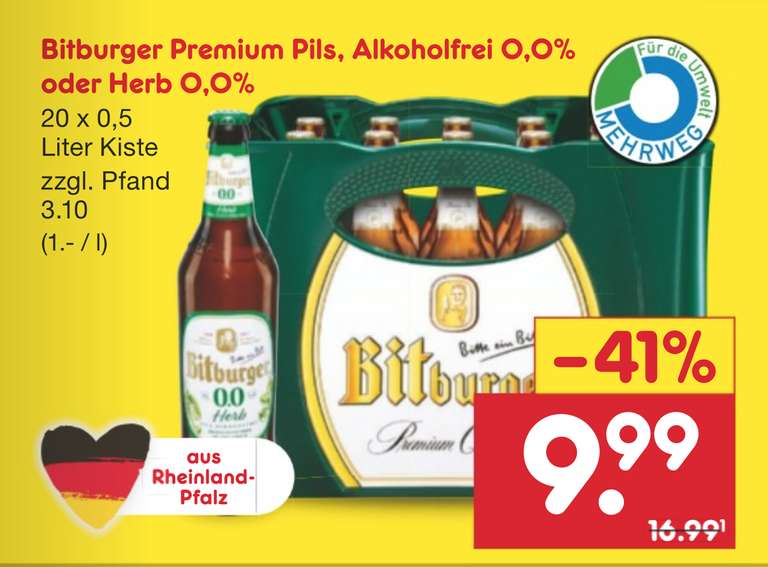 Lokal (Rheinland-Pfalz / Saarland) Bitburger PIls 0,5l