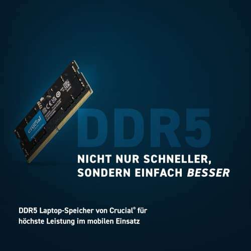 Crucial SO-DIMM Kit 16GB, DDR5-4800 für 49,99€ inkl. Versand (Amazon)