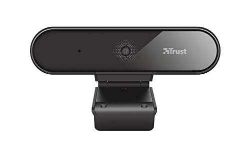 [Prime] Trust Tyro Webcam Full HD 1080p mit Mikrofon für PC, Weitwinkel, Auto Fokus, USB Plug and Play, Videokamera für Videoanrufe