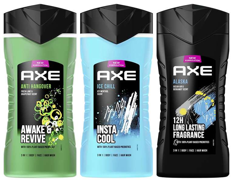 Axe 3-in-1 Duschgel & Shampoo "Alaska", "Ice Chill" oder "Anti-Hangover" | 250ml [Prime Spar-Abo]