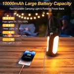 [Amazon] LED Campinglampe dimmbar 5 Leuchtmodi USB-C 10.000 mAh Akku und Powerbank