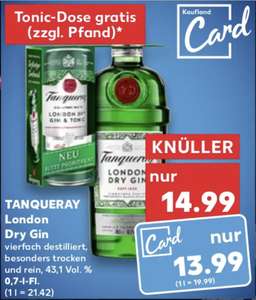 [offline] Kaufland + KauflandCard: 13,99 € Tanqueray London Dry Gin 43,1 Vol.% inkl. Tonic