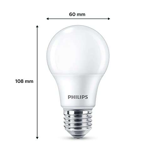 Philips Classic LED E27 Lampe, 60W, matt, warmweiß, nicht dimmbar, 6er Pack