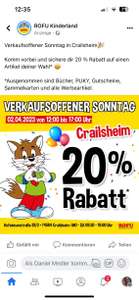 (LOKAL Rofu crailsheim) 2.4 verkaufsoffener Sonntag mit 20% Rabatt