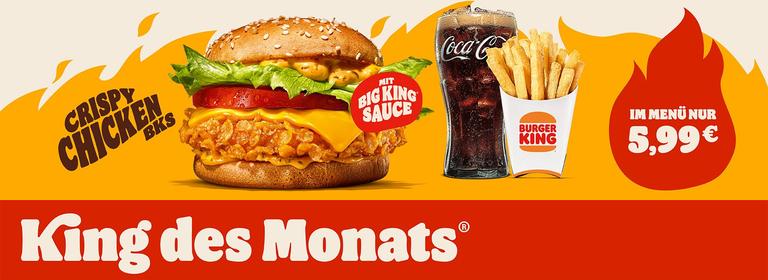 Burger King: King des Monats Crispy Chicken BKS - neu mit Käse und Tomate