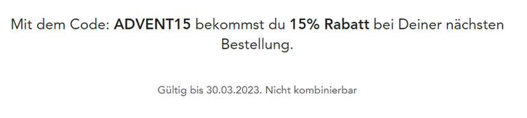 15% Rabatt für einen Einkauf auf Teekanne.de [Teekanne Adventskalender - Tür 8]