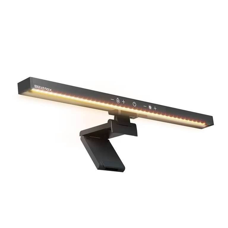 BlitzMax BM-ES1 Monitor Light Bar mit stufenloser Dimmung und Farbtemperaturanpassung 3000K-6000K, 1220 Lux, 42cm
