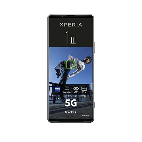 Sony Xperia 1 III 5G Smartphone (16,5 cm, 4K HDR OLED Display, Triple-Kamera System, Android 12 SIM Free, 12 GB RAM, 256 GB Speicher)