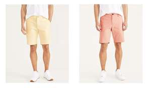 Dockers Men's Supreme Flex Modern Chino Shorts hellgelb (W28 - 34 // 36) oder rosa (W28-29 // 36, 38 und 40)