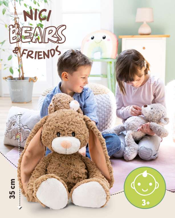 NICI Kuscheltier Hase Lopino – 20 Cm, Braun, Aus Recyceltem Plüsch, Perfekt Zum Knuddeln & Verschenken