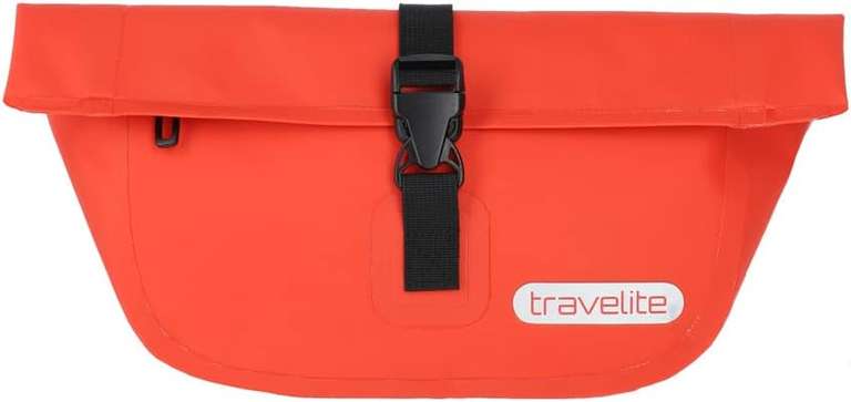 [Prime] Travelite Basics Lenkertasche / Fahrradtasche | 5l Volumen | wasserdicht | Roll Top | abnehmbarer Schultergurt | in weiß oder rot
