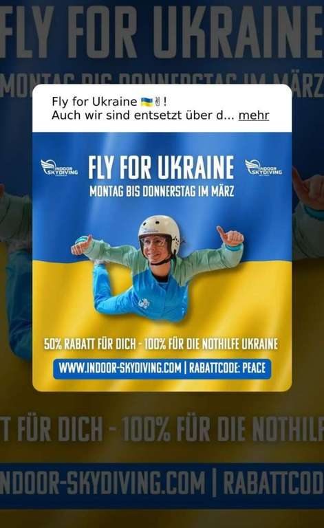 [BOTTROP/VIERNHEIM] Indoor Sky diving 50% zahlen **100% SPENDE AN DIE UKRAINE**