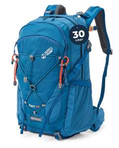 Terra Peak Rucksack 30L Flex mittelgroß mit Rückenbelüftung, Trinksystem & Regenschutzhülle - Wandern Trekking Daypack