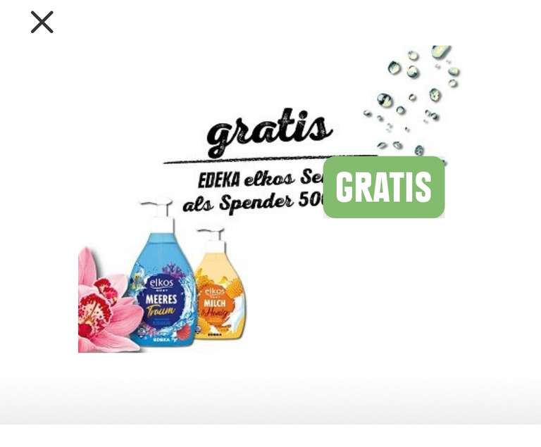 [Edeka App] Gratis elkos Cremeseife ohne MEW (regional - Sachsen, Thüringen, Nordbayern)