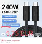 3x USB-C 40 Gbps 240W Thunderbolt 1,8m (5,34 Eur pro Kabel) USB4 Kabel