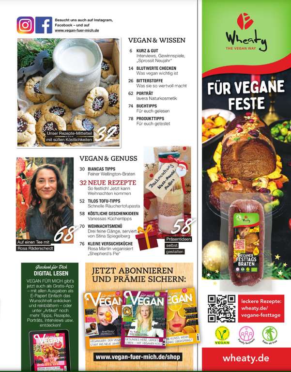 Vegan für mich Abo (8 Ausgaben) für 12 €