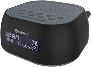 DENVER DAB+/FM Uhrenradio CRD-506 inkl. AC/DC-Adapter (LCD-Display mit Beleuchtung, 20 DAB & 20 FM-Sender, Schlummer-/Einschlaf-Funktion