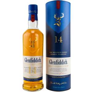Whisky-Deals 240: Glenfiddich 14 Jahre Bourbon Barrel Reserve Speyside Single Malt Scotch Whisky 43% vol. (0.7 l) für 44,90€ inkl. Versand