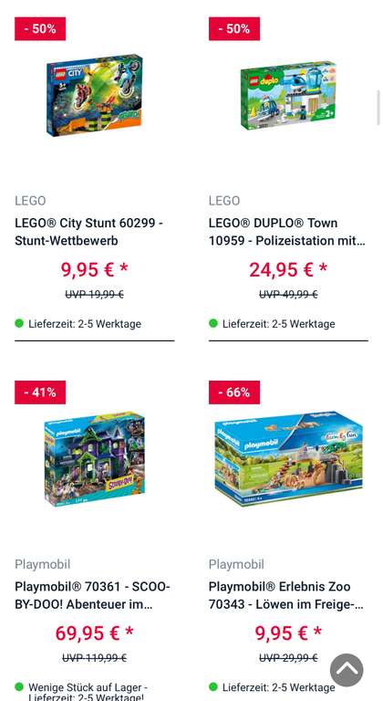 [Rofu] Lego & Playmobil Sonderangebote bis zu 85% Rabatt! (B-Ware)