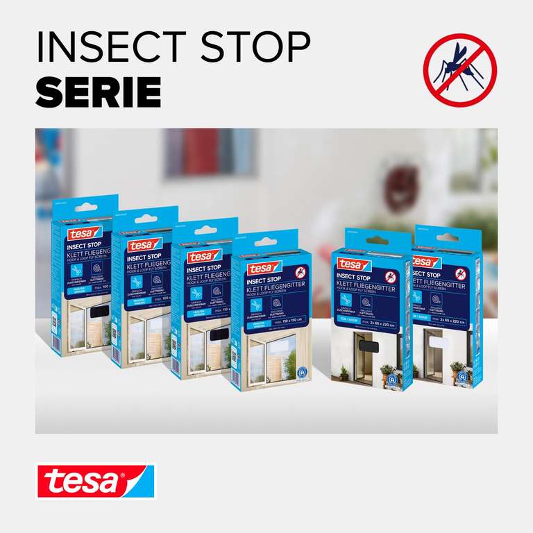 Cm Insect tesa Insect Stop Klett-Fliegengitter 130×150 cm – zuschneidbar, montage ...