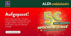 Aldi Süd Adventskalender: Garantierter Gewinn-Gutschein über 5 EUR (40 EUR MEW)