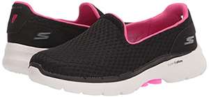 Skechers GOwalk 6 Big Splash Damen Slip-On Sneaker in schwarz/hot rosa [Amazon Prime]