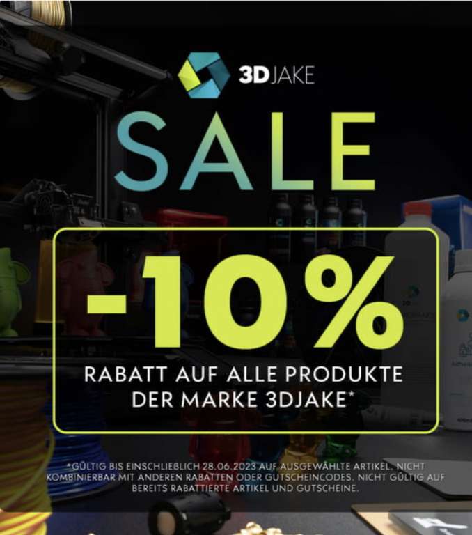 -10% auf die Eigenmarke von 3Djake Filamente 3D-Druck Teile