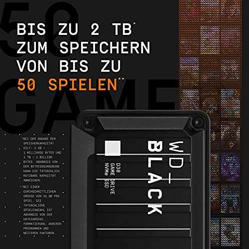 Western Digital WD_BLACK D30 Game Drive SSD 1TB für 99€ inkl. Versandkosten (Amazon & Media Markt Saturn)