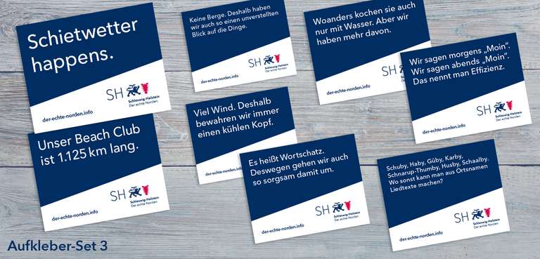 Schleswig-Holsteins Antwort auf The Länd "Nett hier" Sticker - Gratis Sticker & Postkarten