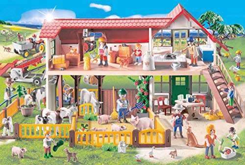 Schmidt Spiele Playmobil Puzzle inklusive Playmobil Figur Bauernhof 100 Teile (prime)