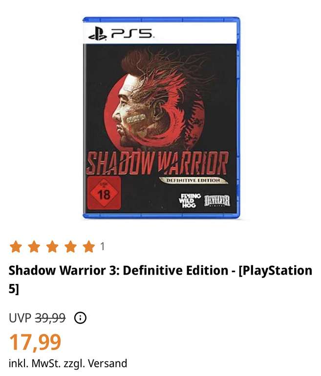 Shadow Warrior 3 PS5 PS4 SATURN MM AMAZON